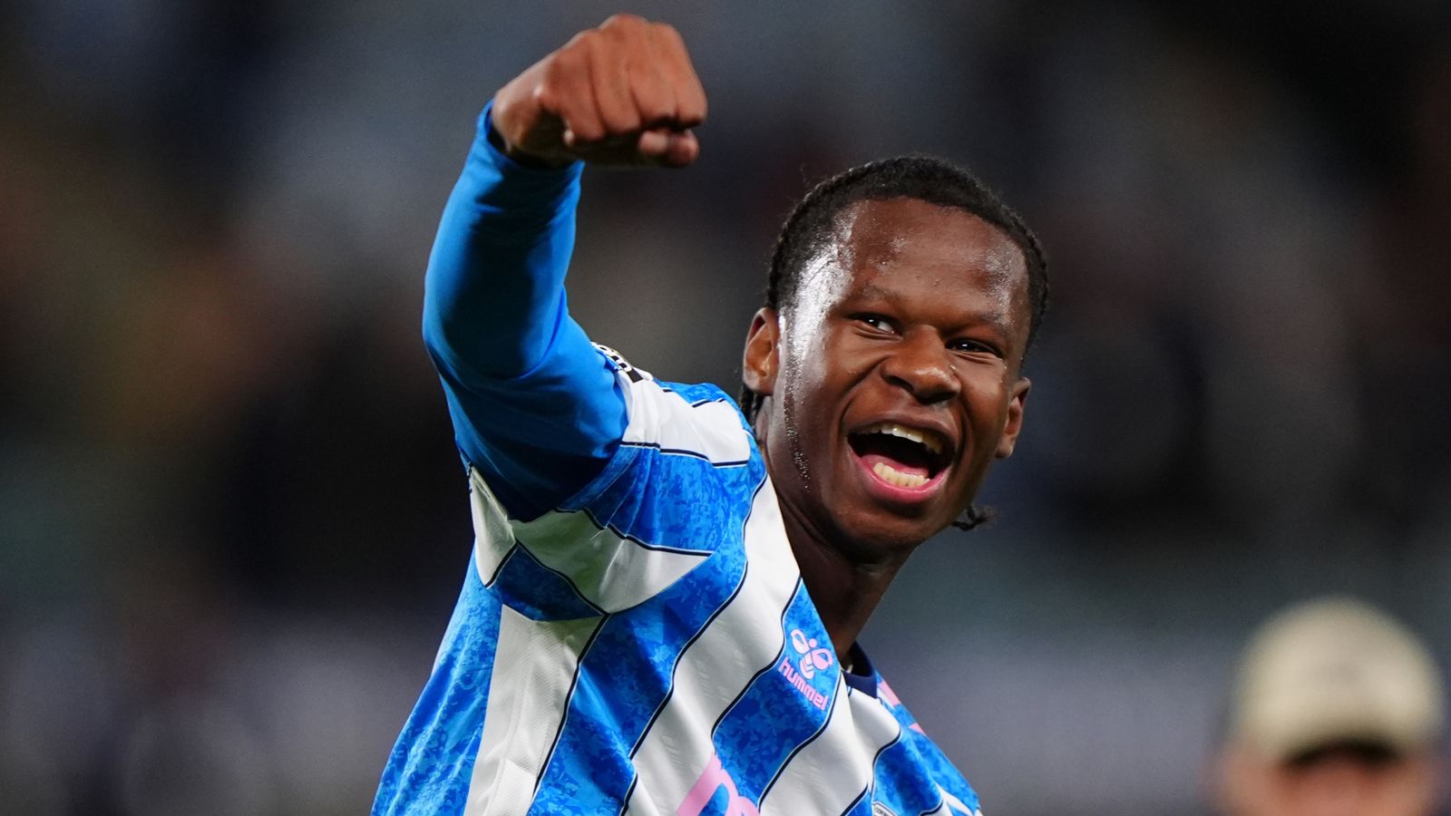 Coventry’s Stephen Mfuni celebrates his goal against Newcastle